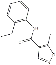 N-(2-ethylphenyl)-5-methyl-4-isoxazolecarboxamide 结构式