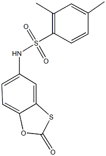 2,4-dimethyl-N-(2-oxo-1,3-benzoxathiol-5-yl)benzenesulfonamide,,结构式
