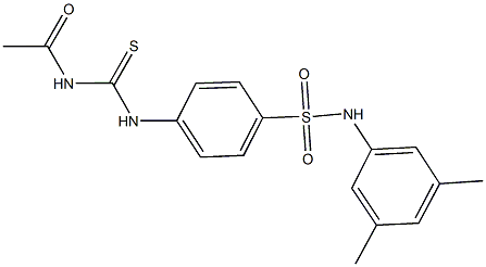 4-{[(acetylamino)carbothioyl]amino}-N-(3,5-dimethylphenyl)benzenesulfonamide Struktur