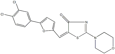 5-{[5-(3,4-dichlorophenyl)-2-furyl]methylene}-2-(4-morpholinyl)-1,3-thiazol-4(5H)-one,,结构式