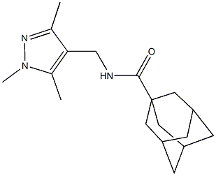 N-[(1,3,5-trimethyl-1H-pyrazol-4-yl)methyl]-1-adamantanecarboxamide 化学構造式