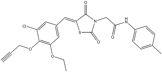 2-{5-[3-chloro-5-ethoxy-4-(2-propynyloxy)benzylidene]-2,4-dioxo-1,3-thiazolidin-3-yl}-N-(4-methylphenyl)acetamide