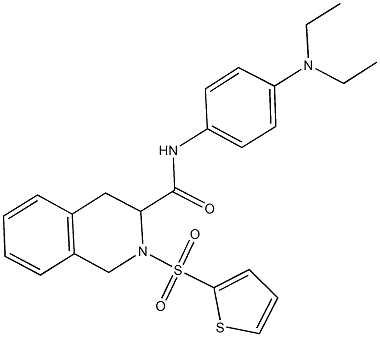 N-[4-(diethylamino)phenyl]-2-(2-thienylsulfonyl)-1,2,3,4-tetrahydro-3-isoquinolinecarboxamide 化学構造式
