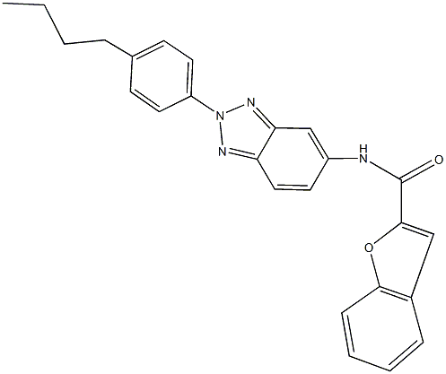 N-[2-(4-butylphenyl)-2H-1,2,3-benzotriazol-5-yl]-1-benzofuran-2-carboxamide 化学構造式