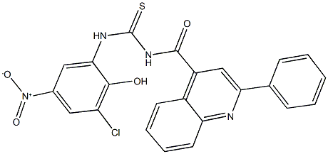 N-{3-chloro-2-hydroxy-5-nitrophenyl}-N'-[(2-phenyl-4-quinolinyl)carbonyl]thiourea Structure