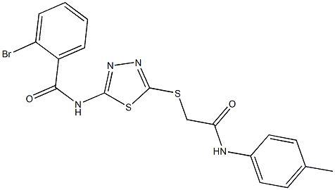 2-bromo-N-(5-{[2-oxo-2-(4-toluidino)ethyl]sulfanyl}-1,3,4-thiadiazol-2-yl)benzamide Structure