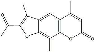 2-acetyl-3,5,9-trimethyl-7H-furo[3,2-g]chromen-7-one 结构式