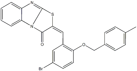 2-{5-bromo-2-[(4-methylbenzyl)oxy]benzylidene}[1,3]thiazolo[3,2-a]benzimidazol-3(2H)-one Structure