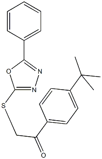 1-(4-tert-butylphenyl)-2-[(5-phenyl-1,3,4-oxadiazol-2-yl)thio]ethanone,,结构式