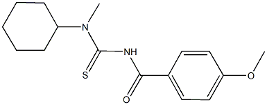 N-cyclohexyl-N'-(4-methoxybenzoyl)-N-methylthiourea 化学構造式