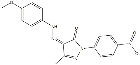 1-{4-nitrophenyl}-3-methyl-1H-pyrazole-4,5-dione 4-[(4-methoxyphenyl)hydrazone] 结构式