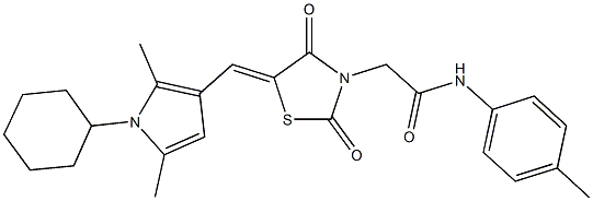 2-{5-[(1-cyclohexyl-2,5-dimethyl-1H-pyrrol-3-yl)methylene]-2,4-dioxo-1,3-thiazolidin-3-yl}-N-(4-methylphenyl)acetamide