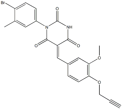 1-(4-bromo-3-methylphenyl)-5-[3-methoxy-4-(2-propynyloxy)benzylidene]-2,4,6(1H,3H,5H)-pyrimidinetrione|