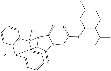2-isopropyl-5-methylcyclohexyl (1,8-dibromo-16,18-dioxo-17-azapentacyclo[6.6.5.0~2,7~.0~9,14~.0~15,19~]nonadeca-2,4,6,9,11,13-hexaen-17-yl)acetate Structure