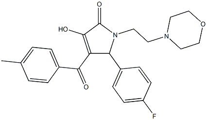 5-(4-fluorophenyl)-3-hydroxy-4-(4-methylbenzoyl)-1-[2-(4-morpholinyl)ethyl]-1,5-dihydro-2H-pyrrol-2-one Structure