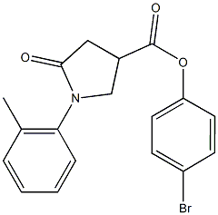 4-bromophenyl 1-(2-methylphenyl)-5-oxo-3-pyrrolidinecarboxylate,,结构式