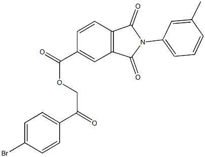 2-(4-bromophenyl)-2-oxoethyl 2-(3-methylphenyl)-1,3-dioxoisoindoline-5-carboxylate Structure