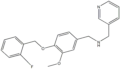 N-{4-[(2-fluorobenzyl)oxy]-3-methoxybenzyl}-N-(3-pyridinylmethyl)amine 化学構造式