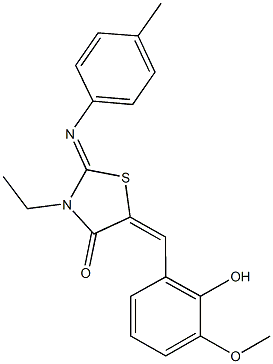 3-ethyl-5-(2-hydroxy-3-methoxybenzylidene)-2-[(4-methylphenyl)imino]-1,3-thiazolidin-4-one