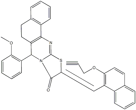 7-(2-methoxyphenyl)-10-{[2-(2-propynyloxy)-1-naphthyl]methylene}-5,7-dihydro-6H-benzo[h][1,3]thiazolo[2,3-b]quinazolin-9(10H)-one