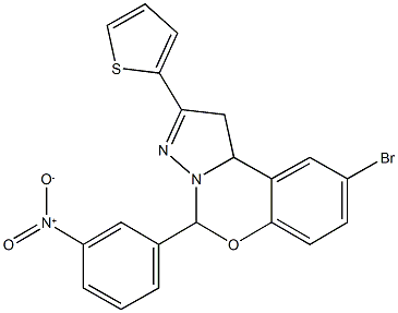  9-bromo-5-{3-nitrophenyl}-2-thien-2-yl-1,10b-dihydropyrazolo[1,5-c][1,3]benzoxazine