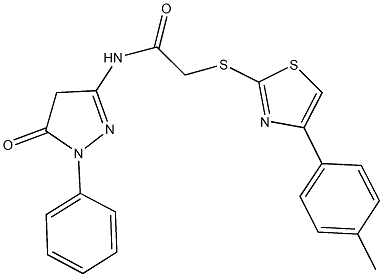 2-{[4-(4-methylphenyl)-1,3-thiazol-2-yl]sulfanyl}-N-(5-oxo-1-phenyl-4,5-dihydro-1H-pyrazol-3-yl)acetamide