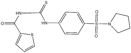 N-[4-(pyrrolidin-1-ylsulfonyl)phenyl]-N'-(thien-2-ylcarbonyl)thiourea Structure