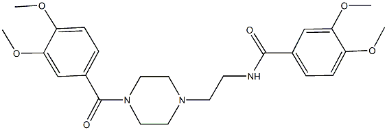 N-{2-[4-(3,4-dimethoxybenzoyl)-1-piperazinyl]ethyl}-3,4-dimethoxybenzamide Struktur