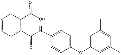 6-{[4-(3,5-dimethylphenoxy)anilino]carbonyl}-3-cyclohexene-1-carboxylic acid 化学構造式