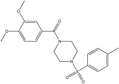 1-(3,4-dimethoxybenzoyl)-4-[(4-methylphenyl)sulfonyl]piperazine Struktur