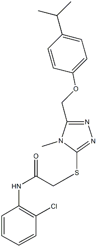 N-(2-chlorophenyl)-2-({5-[(4-isopropylphenoxy)methyl]-4-methyl-4H-1,2,4-triazol-3-yl}sulfanyl)acetamide 化学構造式