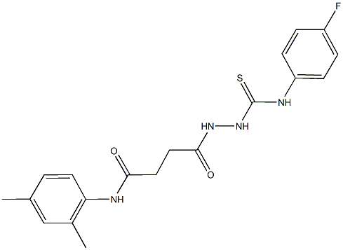 N-(2,4-dimethylphenyl)-4-{2-[(4-fluoroanilino)carbothioyl]hydrazino}-4-oxobutanamide Structure