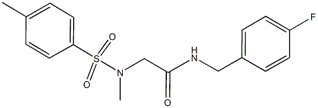 N-(4-fluorobenzyl)-2-{methyl[(4-methylphenyl)sulfonyl]amino}acetamide 结构式