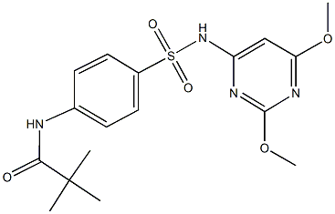 N-(4-{[(2,6-dimethoxy-4-pyrimidinyl)amino]sulfonyl}phenyl)-2,2-dimethylpropanamide,,结构式