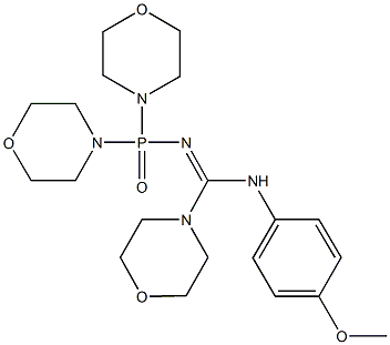 N'-[di(4-morpholinyl)phosphoryl]-N-(4-methoxyphenyl)-4-morpholinecarboximidamide 结构式