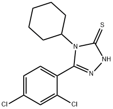 4-环己基-5-(2,4-二氯苯基)-4H-1,2,4-三唑-3-硫醇 结构式