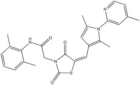 2-(5-{[2,5-dimethyl-1-(4-methyl-2-pyridinyl)-1H-pyrrol-3-yl]methylene}-2,4-dioxo-1,3-thiazolidin-3-yl)-N-(2,6-dimethylphenyl)acetamide