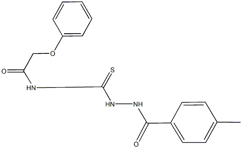 N-{[2-(4-methylbenzoyl)hydrazino]carbothioyl}-2-phenoxyacetamide,,结构式