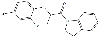 2-bromo-4-chlorophenyl 2-(2,3-dihydro-1H-indol-1-yl)-1-methyl-2-oxoethyl ether|