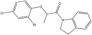 2-bromo-4-chlorophenyl 2-(2,3-dihydro-1H-indol-1-yl)-1-methyl-2-oxoethyl ether