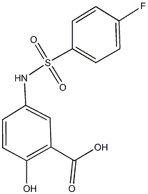 5-{[(4-fluorophenyl)sulfonyl]amino}-2-hydroxybenzoic acid,,结构式