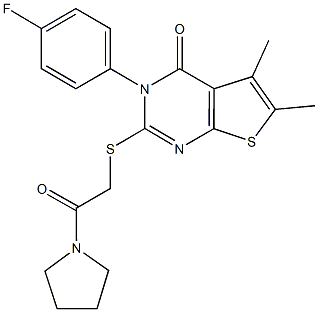 3-(4-fluorophenyl)-5,6-dimethyl-2-{[2-oxo-2-(1-pyrrolidinyl)ethyl]sulfanyl}thieno[2,3-d]pyrimidin-4(3H)-one|