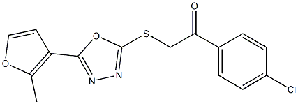 1-(4-chlorophenyl)-2-{[5-(2-methyl-3-furyl)-1,3,4-oxadiazol-2-yl]sulfanyl}ethanone Structure