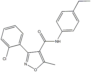 3-(2-chlorophenyl)-N-(4-ethylphenyl)-5-methyl-4-isoxazolecarboxamide,,结构式