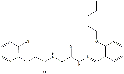 2-(2-chlorophenoxy)-N-(2-oxo-2-{2-[2-(pentyloxy)benzylidene]hydrazino}ethyl)acetamide,,结构式