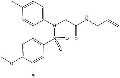 N-allyl-2-{[(3-bromo-4-methoxyphenyl)sulfonyl]-4-methylanilino}acetamide 结构式