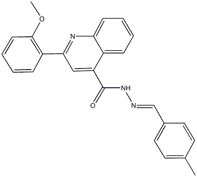 2-(2-methoxyphenyl)-N'-(4-methylbenzylidene)-4-quinolinecarbohydrazide 化学構造式