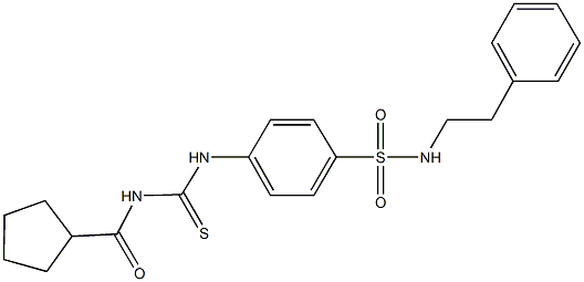 4-({[(cyclopentylcarbonyl)amino]carbothioyl}amino)-N-(2-phenylethyl)benzenesulfonamide Structure