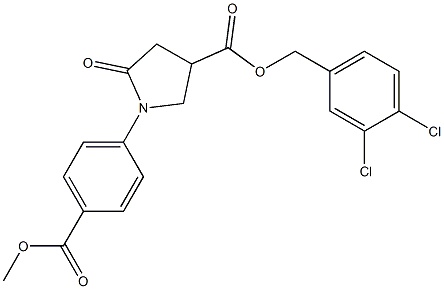 3,4-dichlorobenzyl 1-[4-(methoxycarbonyl)phenyl]-5-oxo-3-pyrrolidinecarboxylate Structure