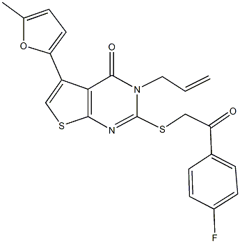 3-allyl-2-{[2-(4-fluorophenyl)-2-oxoethyl]sulfanyl}-5-(5-methyl-2-furyl)thieno[2,3-d]pyrimidin-4(3H)-one Structure